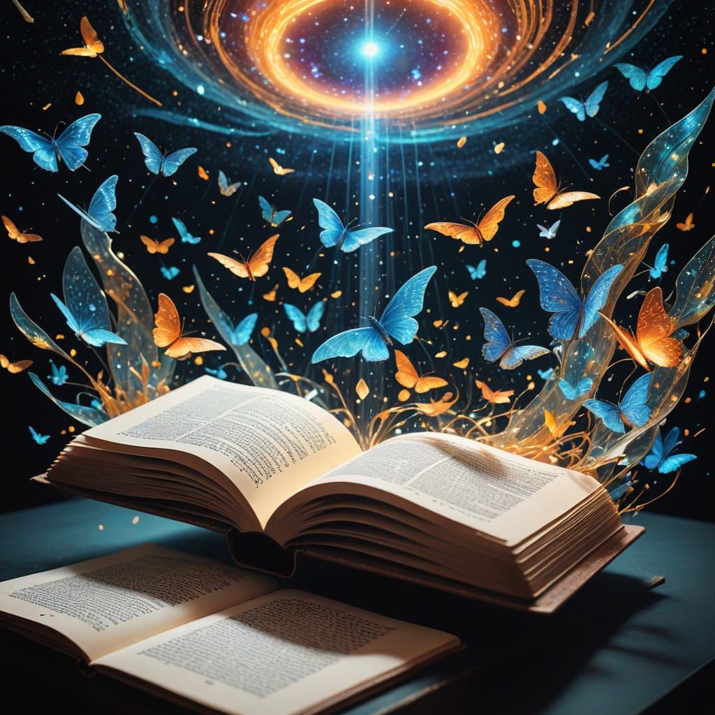 Glowing Cosmic Manuscript Radiates Ethereal Presence