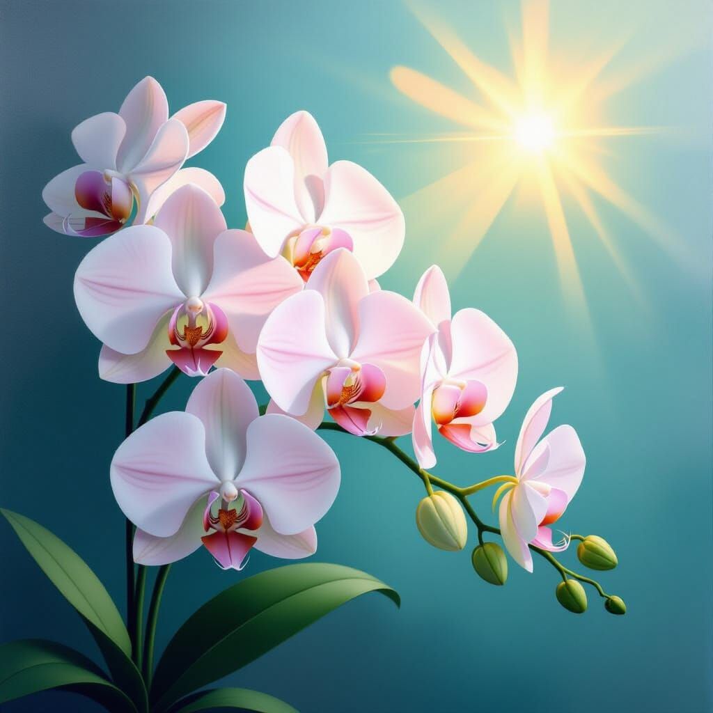 Ethereal Orchid Painting with 40s Glamour