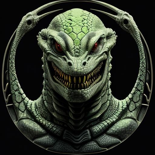 Reptilian Alien Being in Digital Art Style