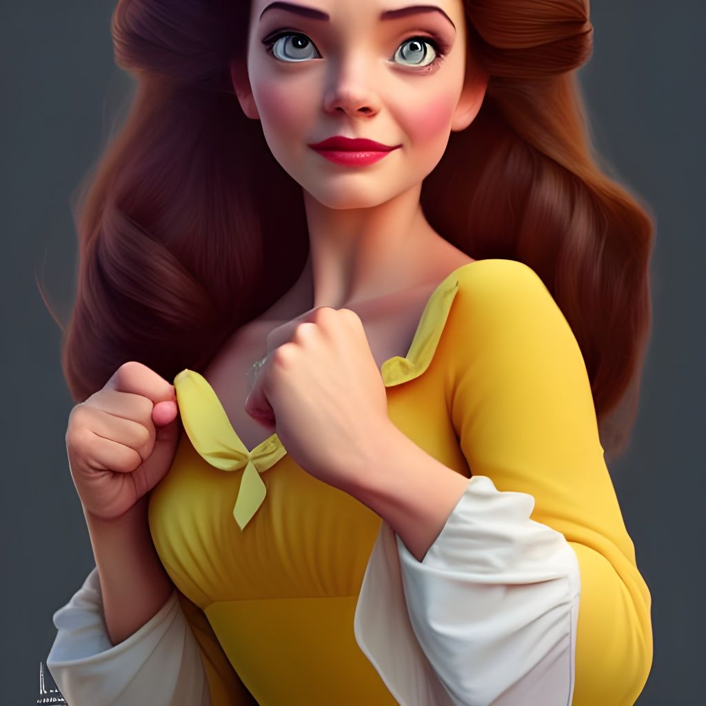 Princess Belle as Boxer in 3D Digital Art