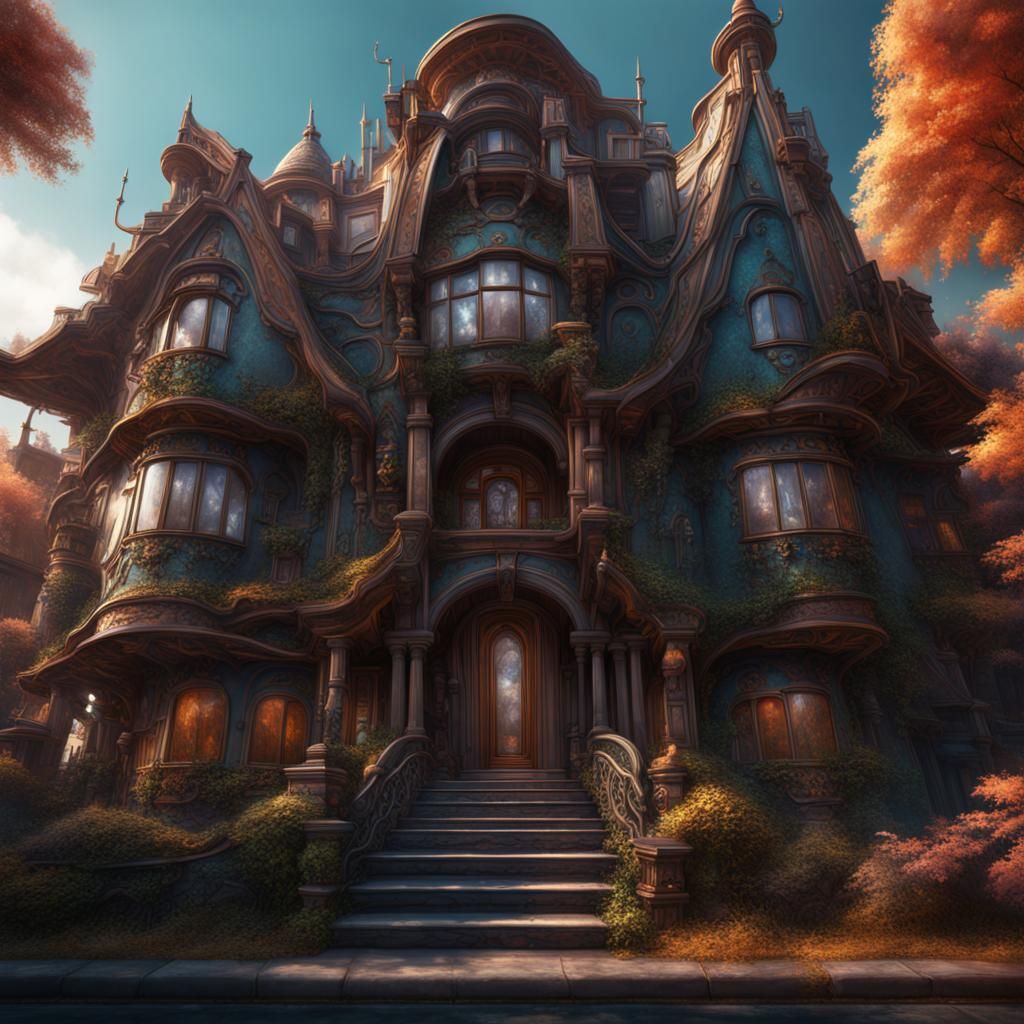 Abstract Home Architecture in Matte Painting Style