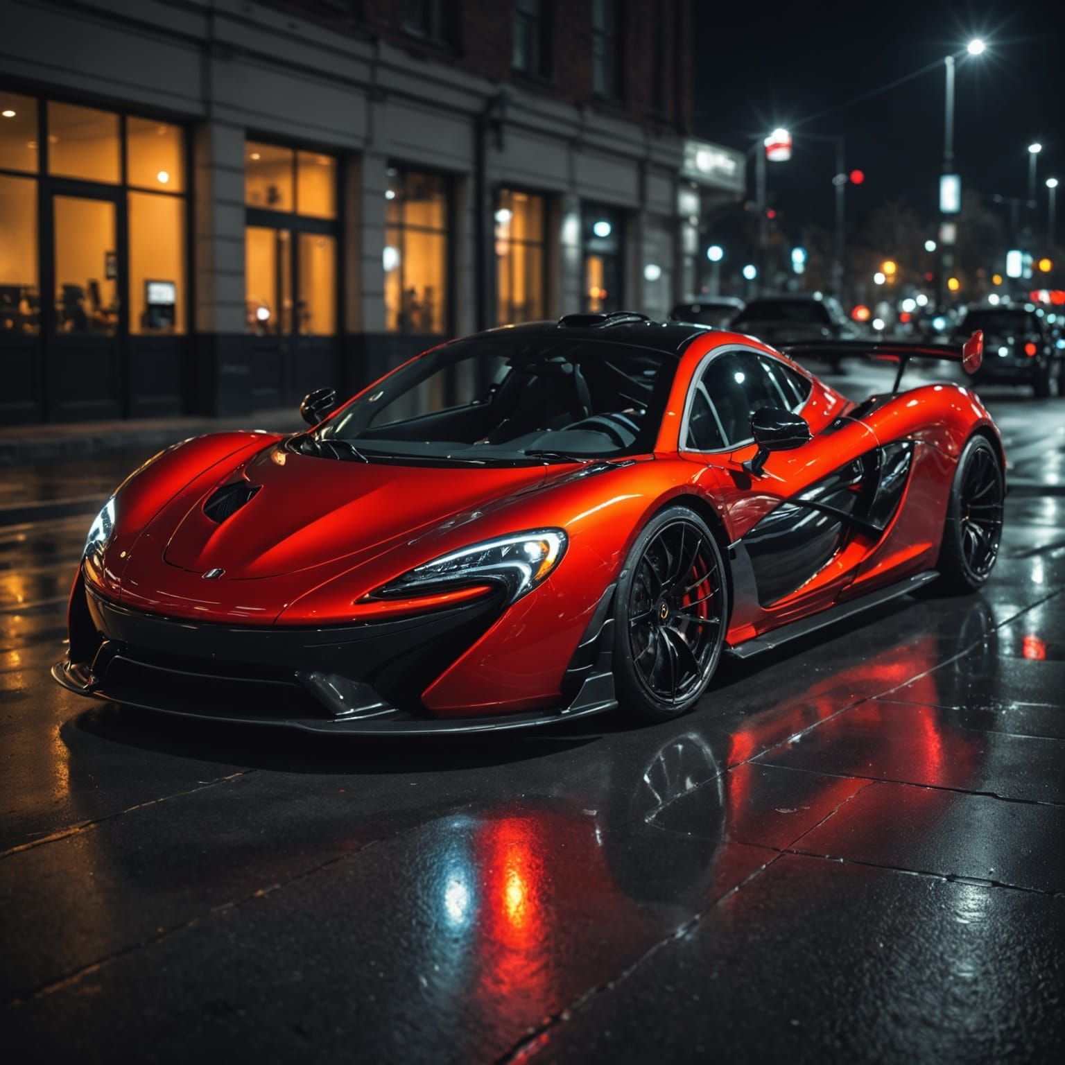 Hyperrealistic McLaren P1 with Multicolored Rims