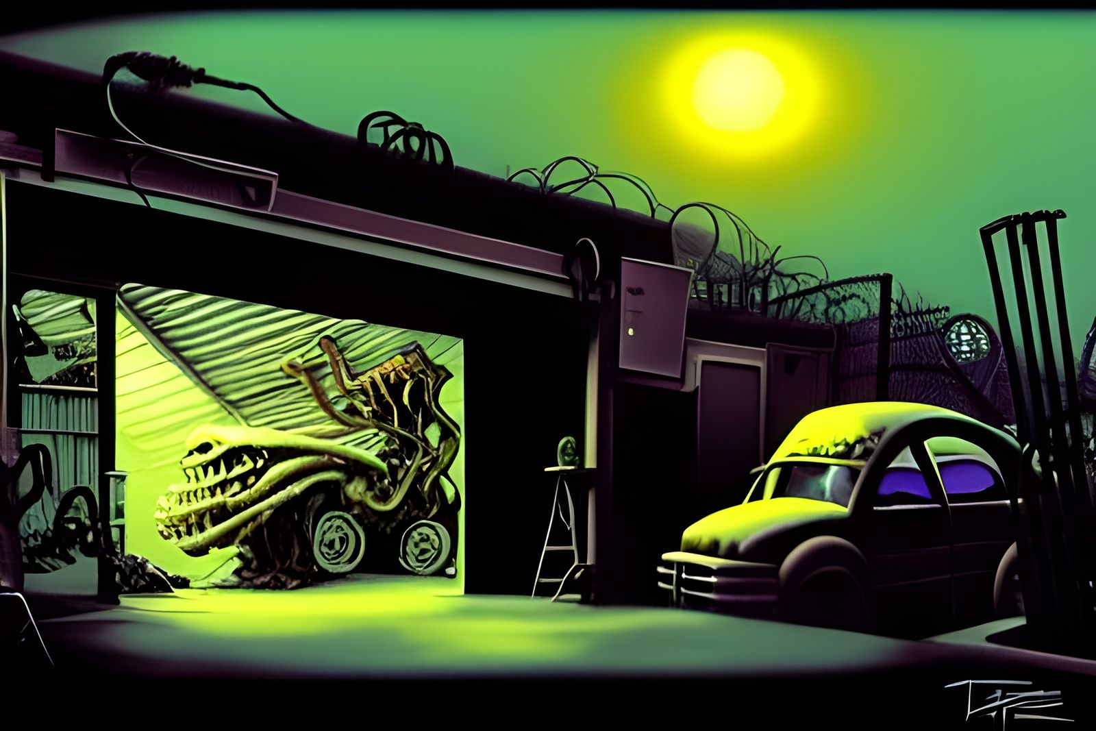 Mechanic's Garage in Zombiecore Style
