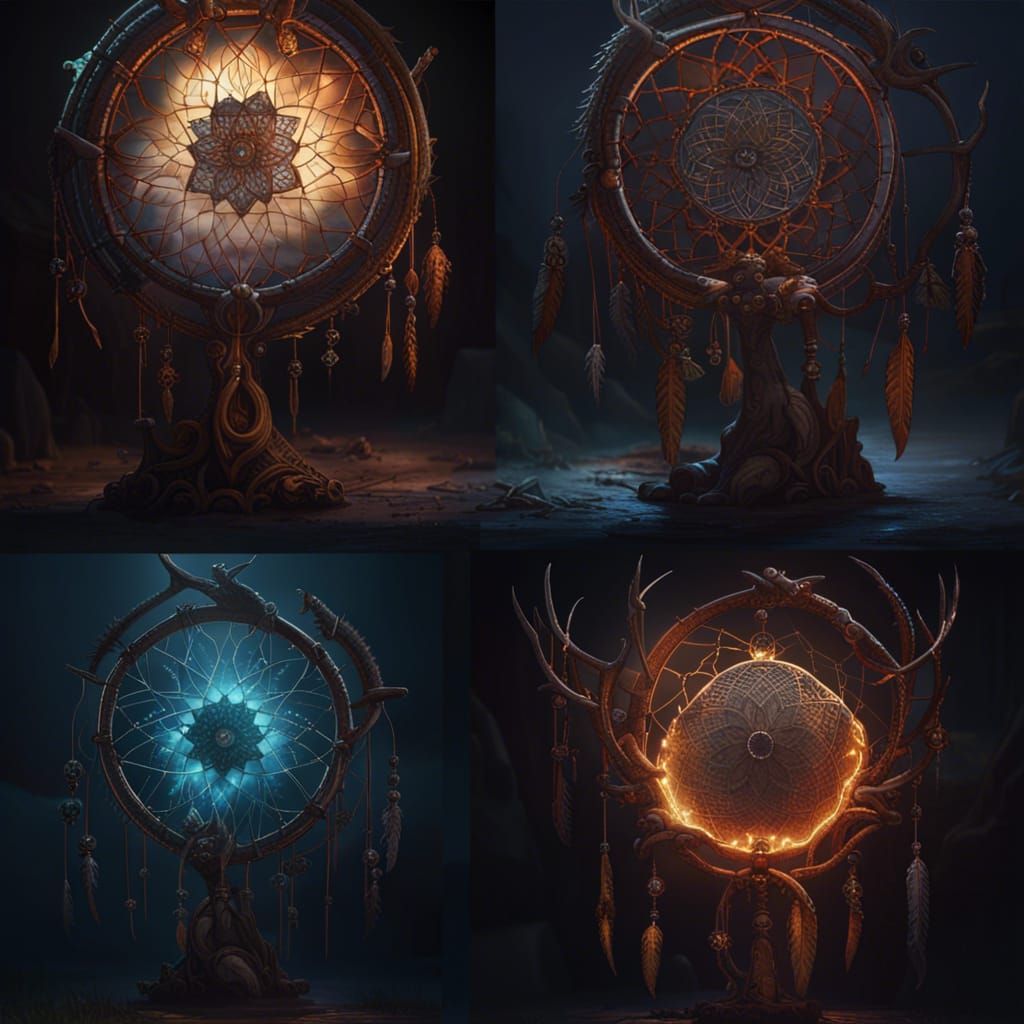 Dreamcatchers in Dark Fantasy Style