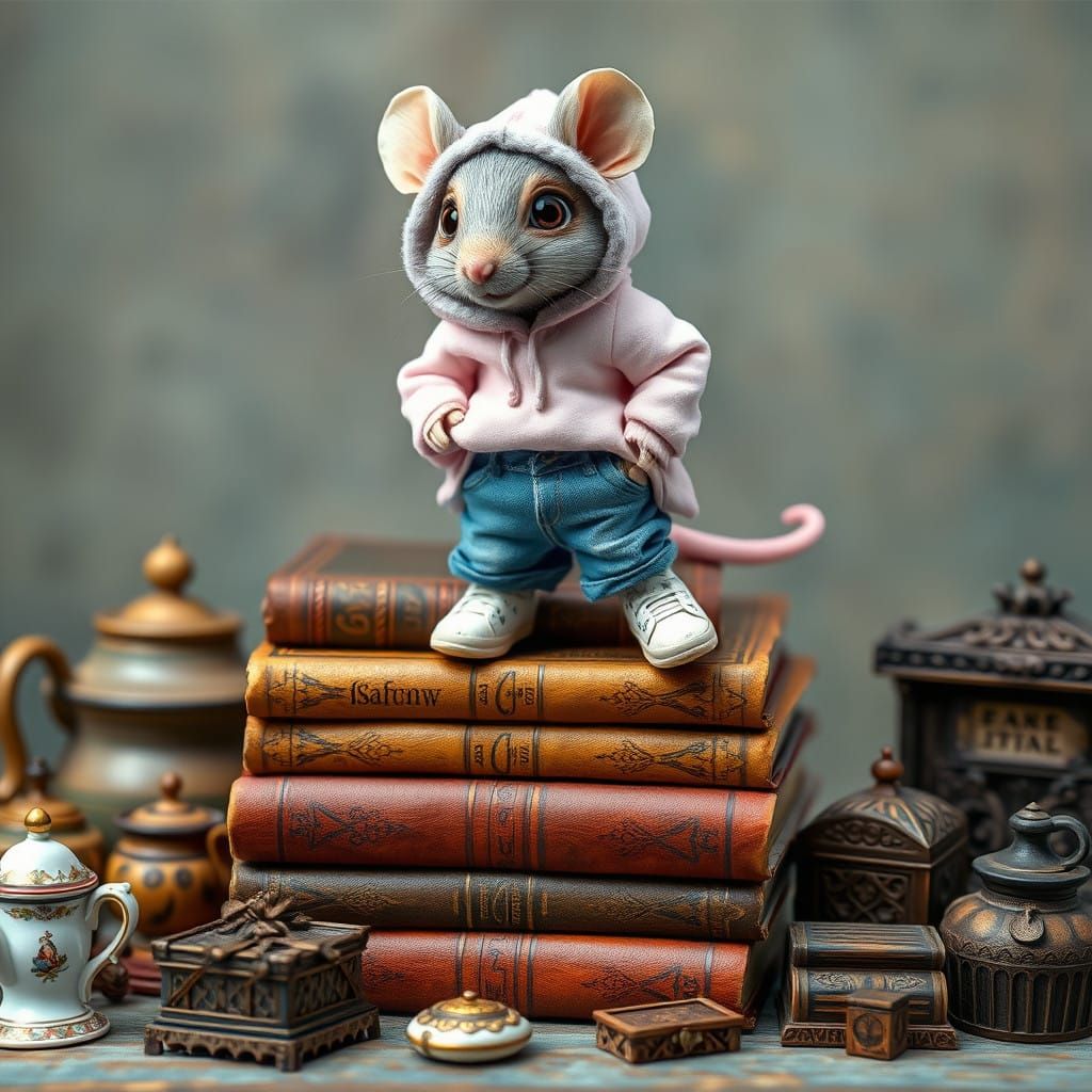 Stylish Mouse in Whimsical World of Wonder