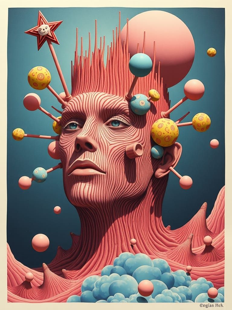 Vibrant Psychedelic Surrealism in 2:3 Aspect Ratio