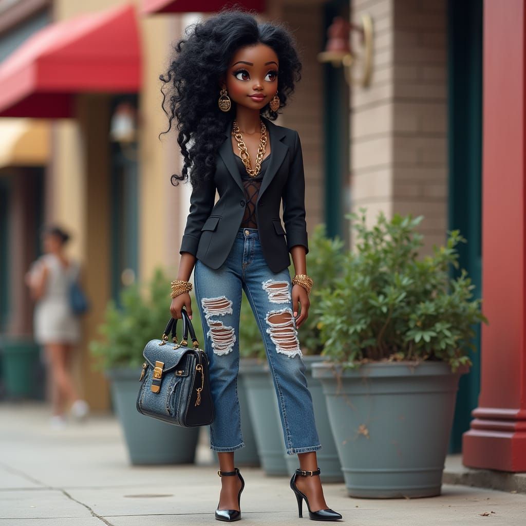 African American Betty Boop in Vibrant Urban Style