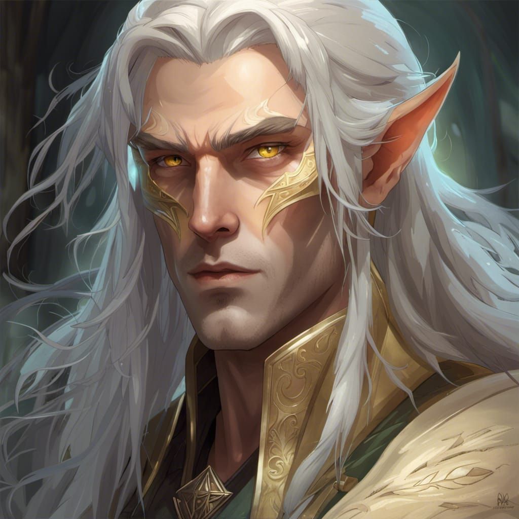 Striking Elf Portrait in Detailed Digital Art Style