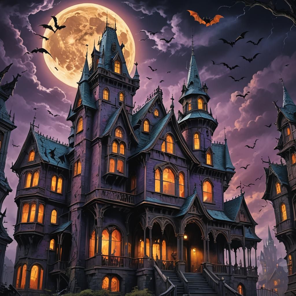 Dark Fantasy Haunted House Matte Painting