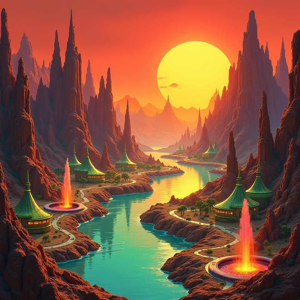 Dr. Pepper Planet: A Retro-Futuristic Landscape