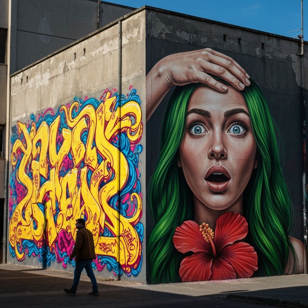Vibrant Street Art Mural on Urban Building Corner