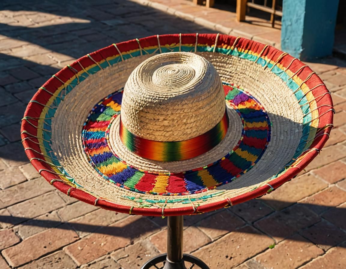 Giant Mariachi Hat in Frida Kahlo Style