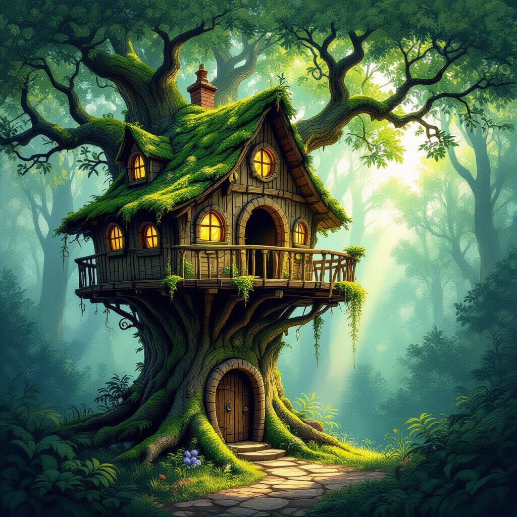 Enchanted Forest Treehouse in Fairy Tale Style