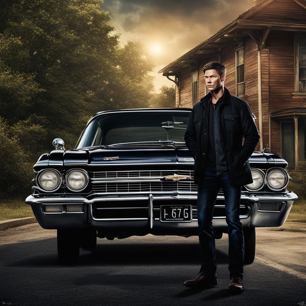 Dean Winchester and Impala: Hyperrealistic Supernatural Scen...