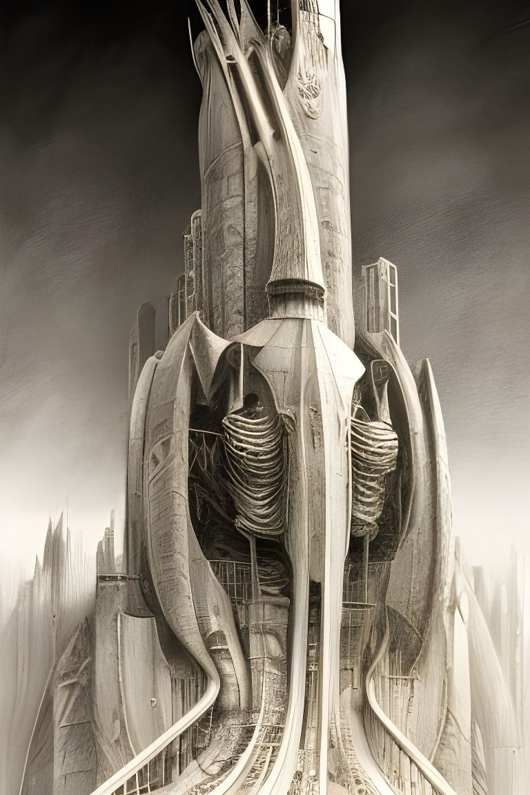 Surrealist Travel Poster Sketch in Detailed Pencil