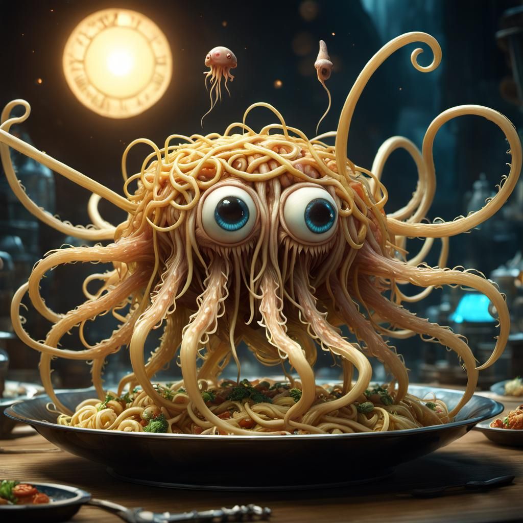 Flying Spaghetti Monster in Anime Style