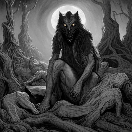 High Gothic Horror Werewolf in Eldritch Style