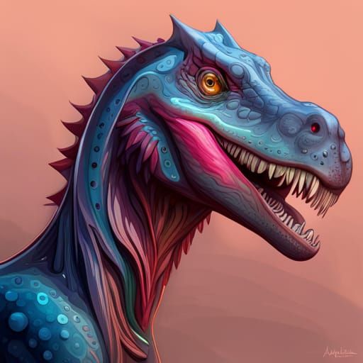 Detailed Dinosaur Coloring Page Portrait