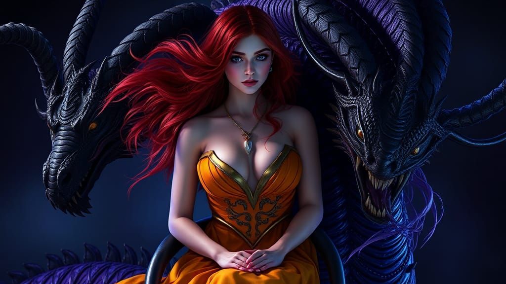 Dragon Queen in Dark Fantasy Concept Art