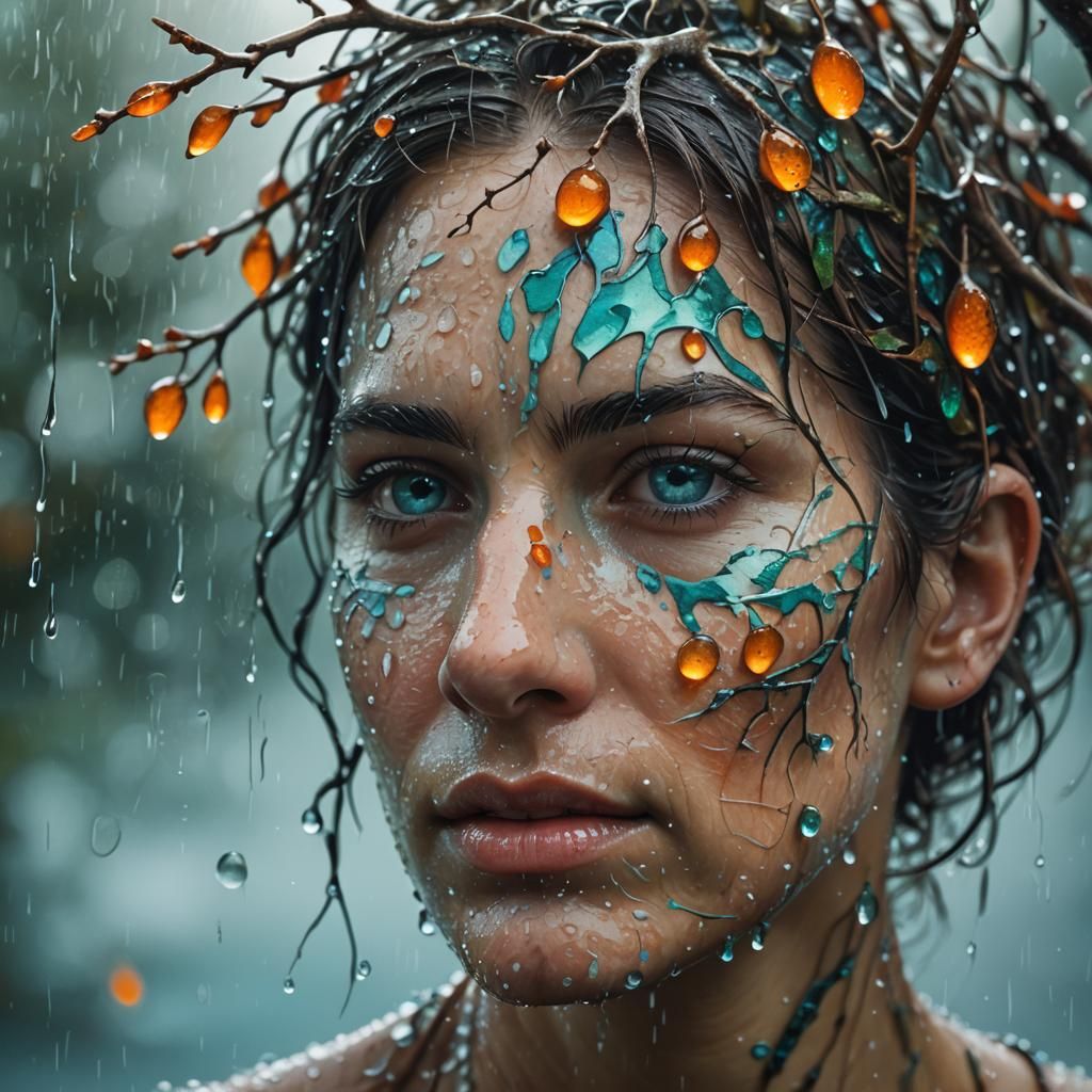 Surreal Wet Branch Touch Inspired by Art Nouveau