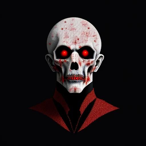 A terrifying, bloody, ghost pointillism style Georges suerat