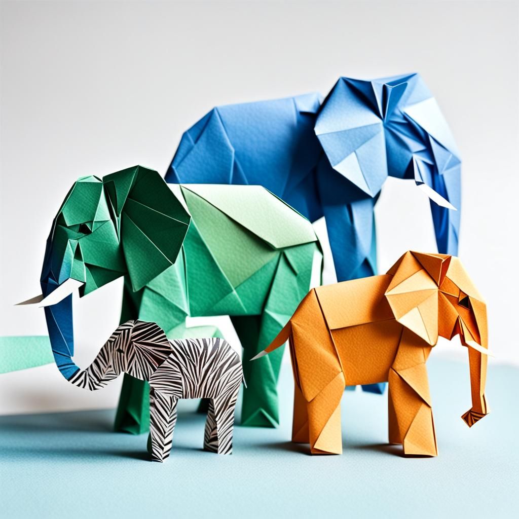 Origami Animals in Nature Reserve