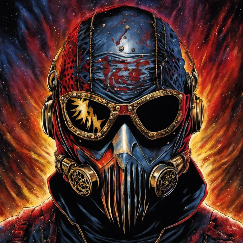 Slipknot Masked Man: Anime Portrait in Manga Style