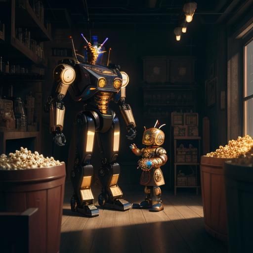 Robot Makes Popcorn in Sweet Shop