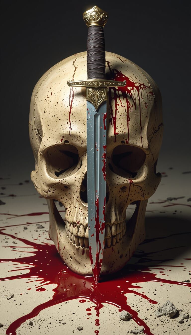 Cinematic Figure Amidst Storm with Film Grain