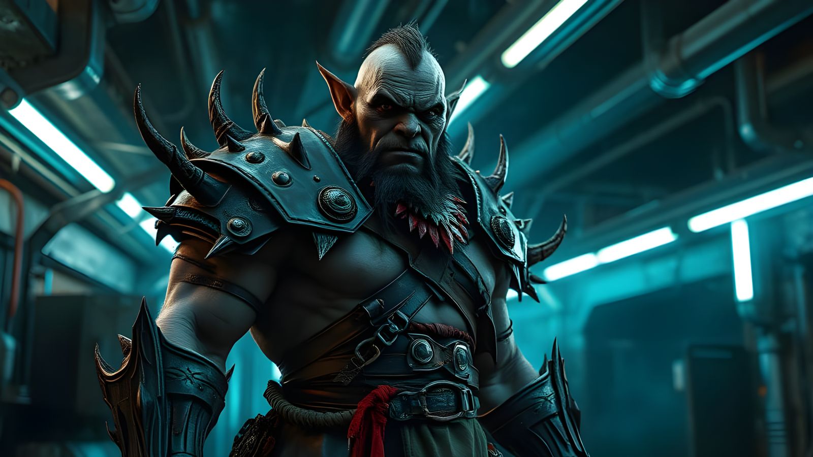 Hyperrealistic Sci-Fi Orc in Moody HDR