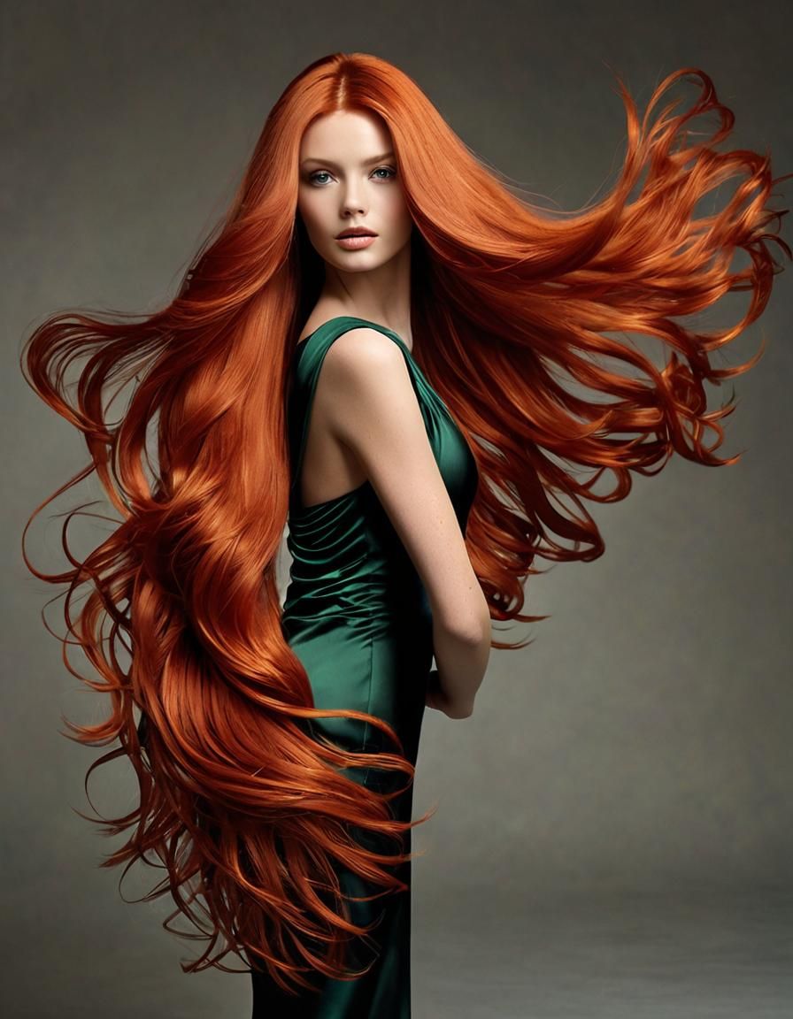 Fabulous Red Hair on Irish Woman with Celtic Jewels