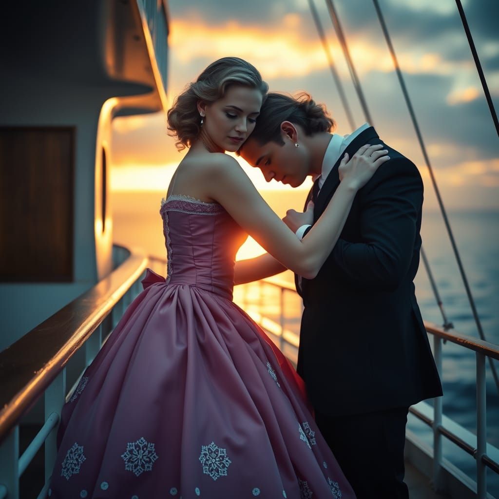 Titanic Scene: Kate and Leo at Sunset