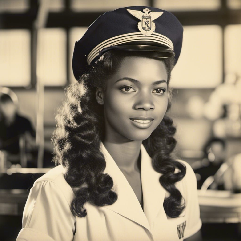 Vintage Photo of Black Woman in U.S. Navy, 1943