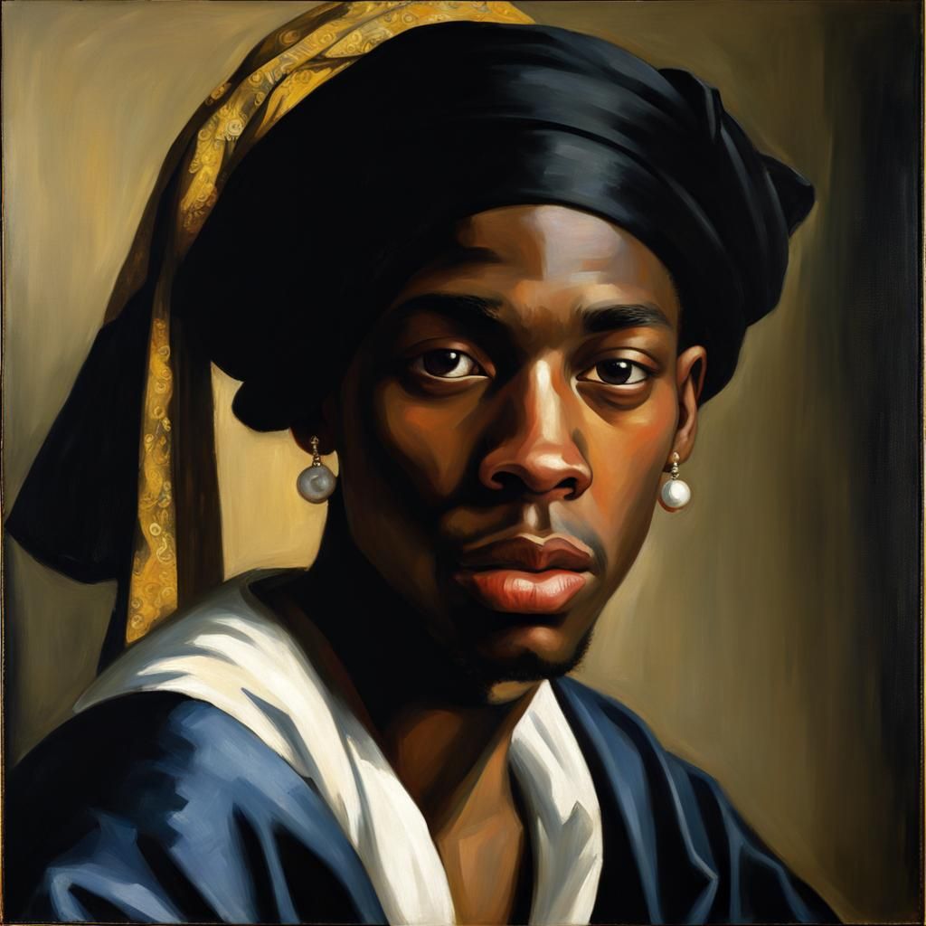 Boy with a Pearl Earrings – Vermeer Variations #6