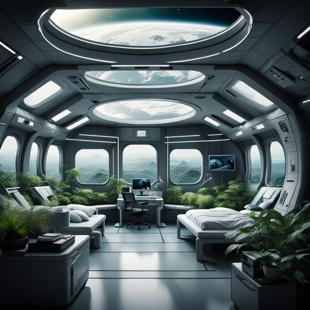 Moon Station Bedroom with Earth View