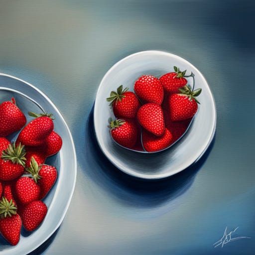 Abstract Strawberries on a Plate: Fine Art