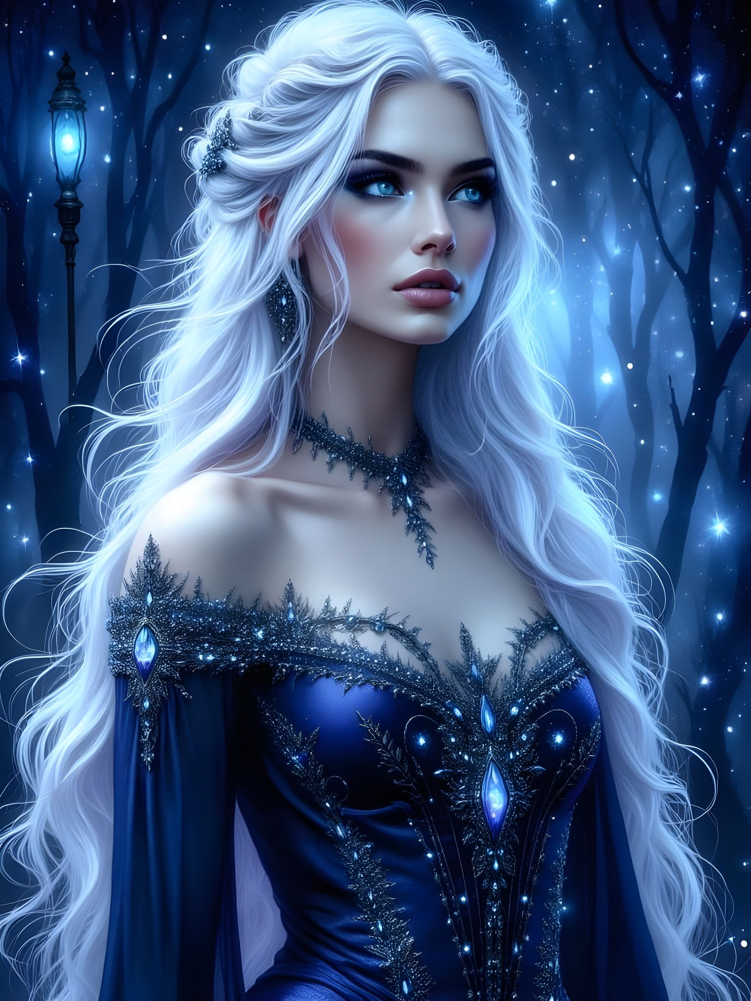 Norse Goddess of Wisdom in Celestial Gown