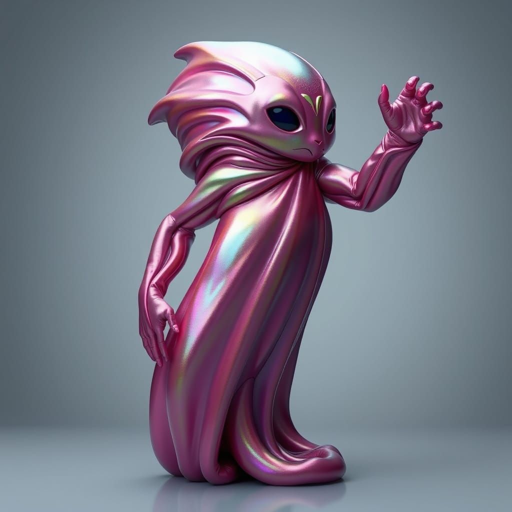 Iridescent Slime Humanoid Posing Dramatically