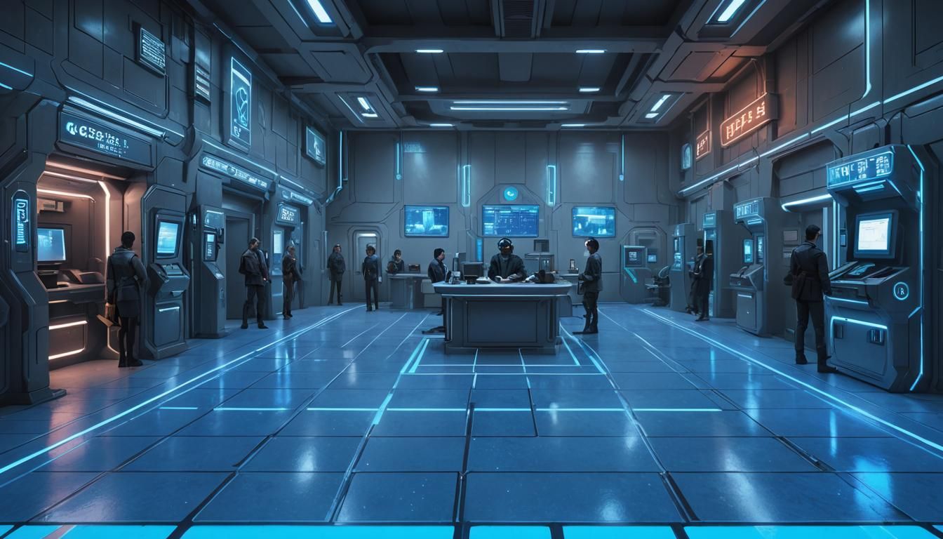Dystopian Sci-Fi Citizen Registration Office