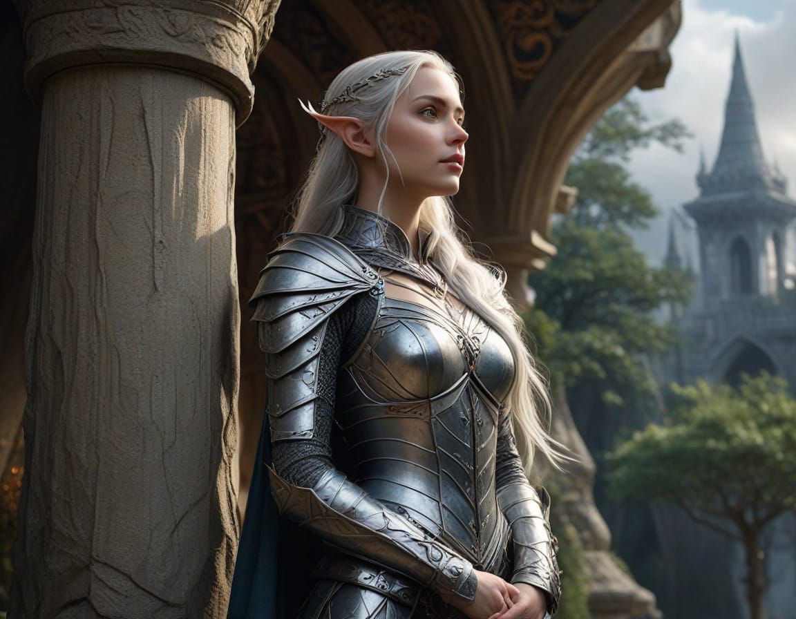 Ethereal Elven Heroine Under Moonlight