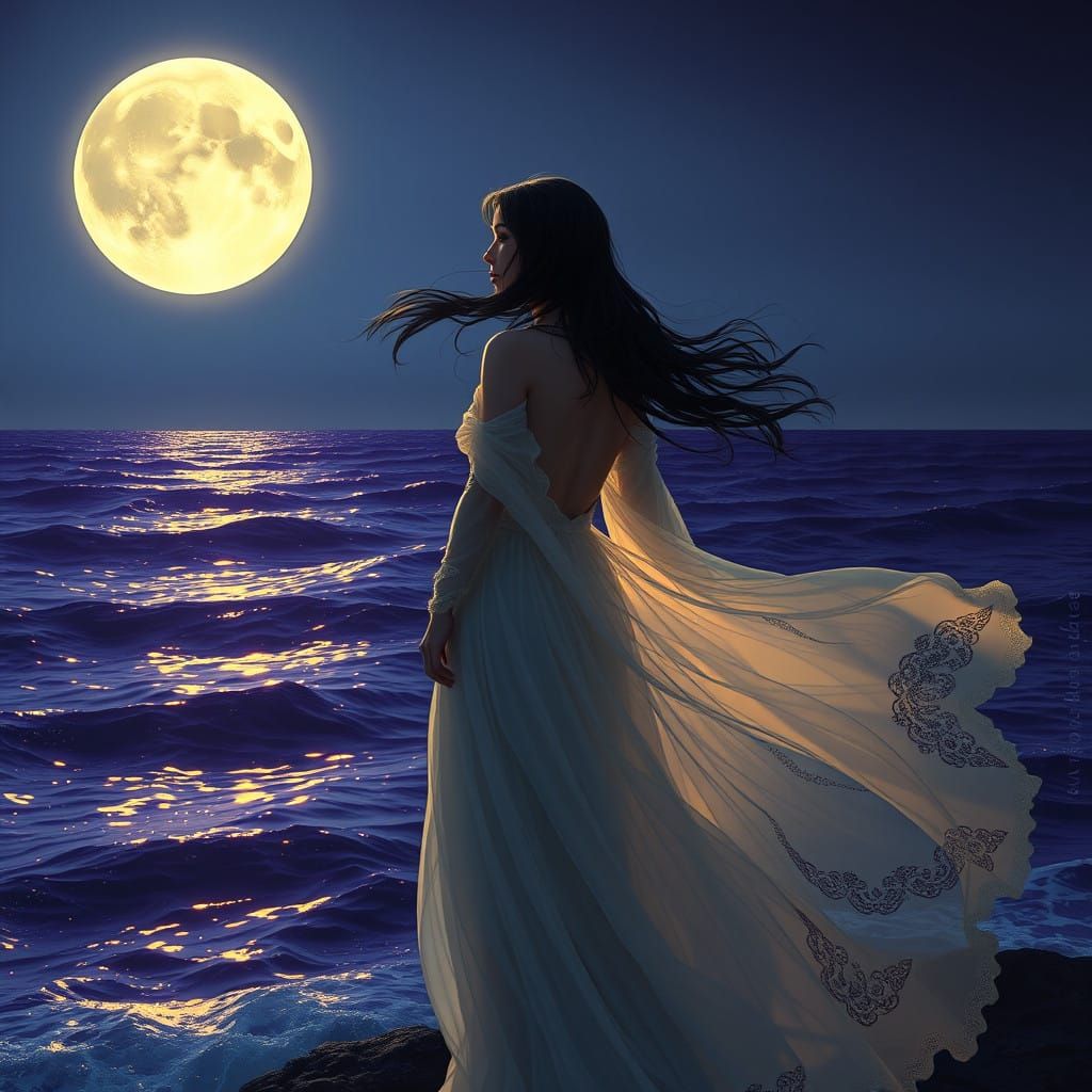 Ethereal Moonlit Goddess of the Ocean