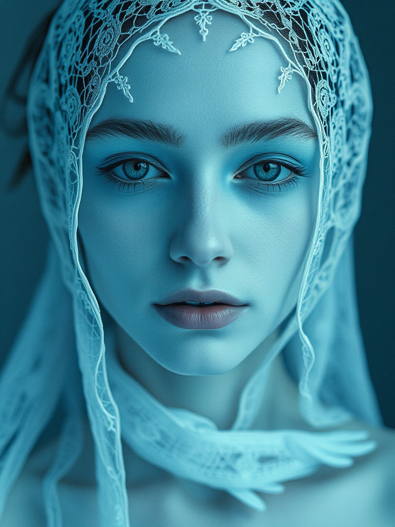 Ethereal Figures with Cyanotype Lace Skin