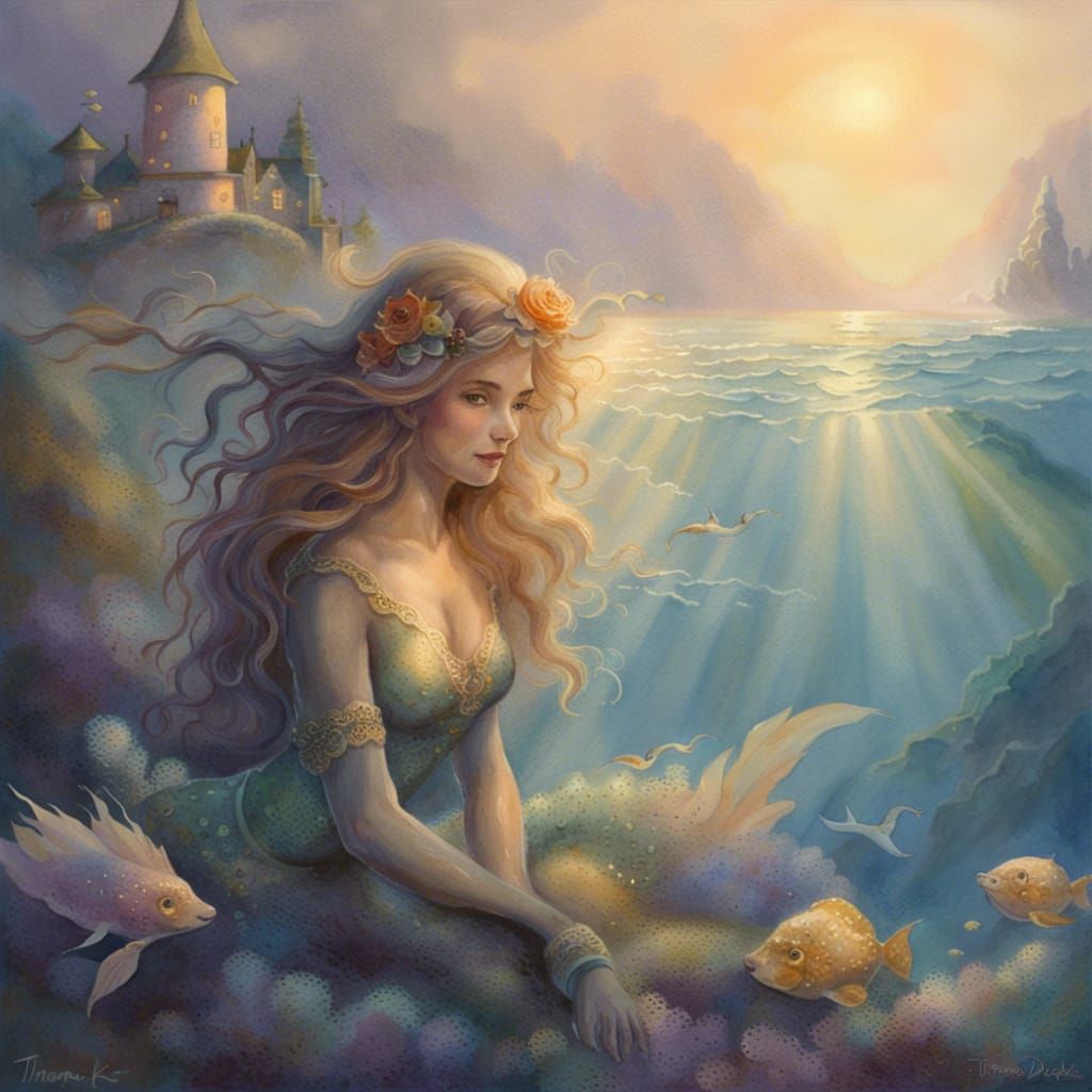 Ethereal Mermaid Witch in Underwater Reef