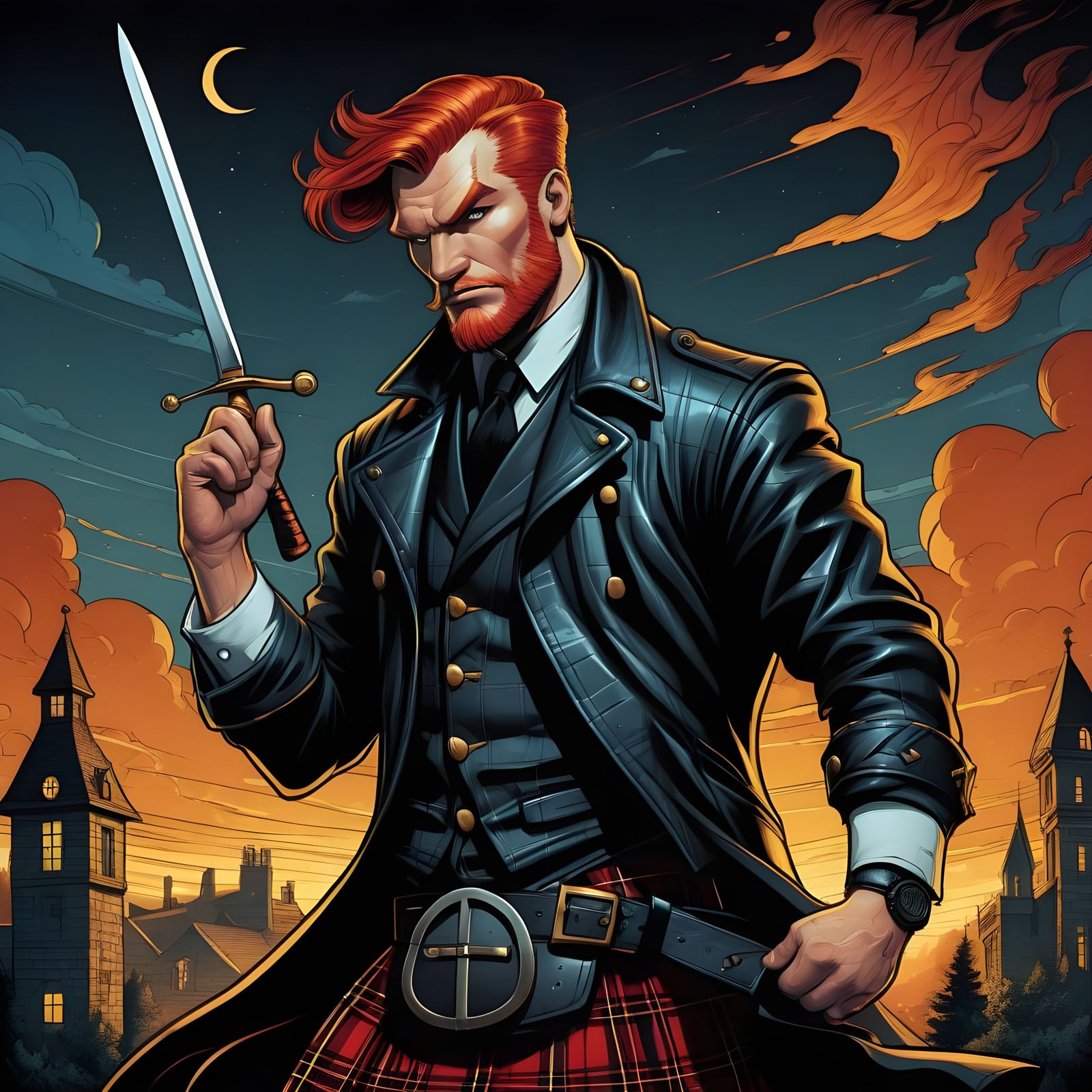 Classic Cartoon Villain with Scottish Flair