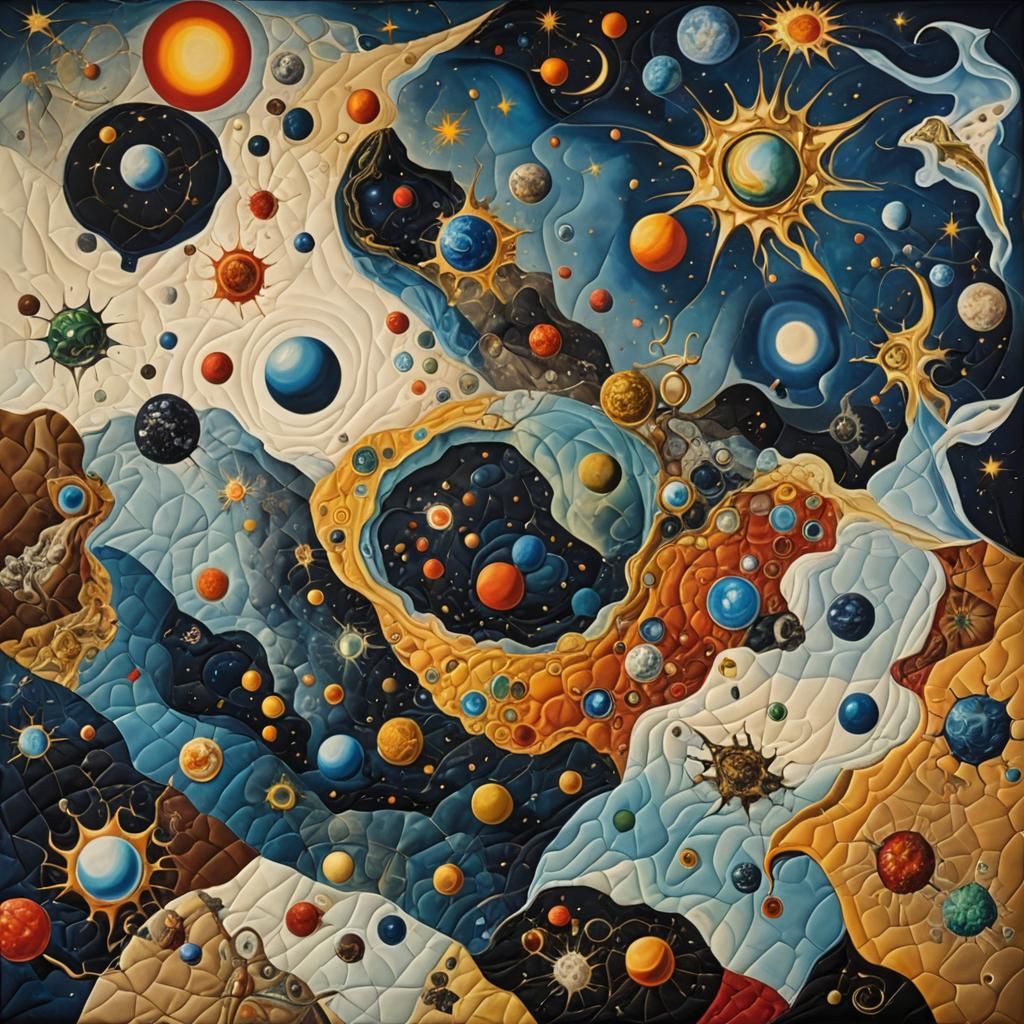 Surreal Universe Quilt in Salvador Dali Style