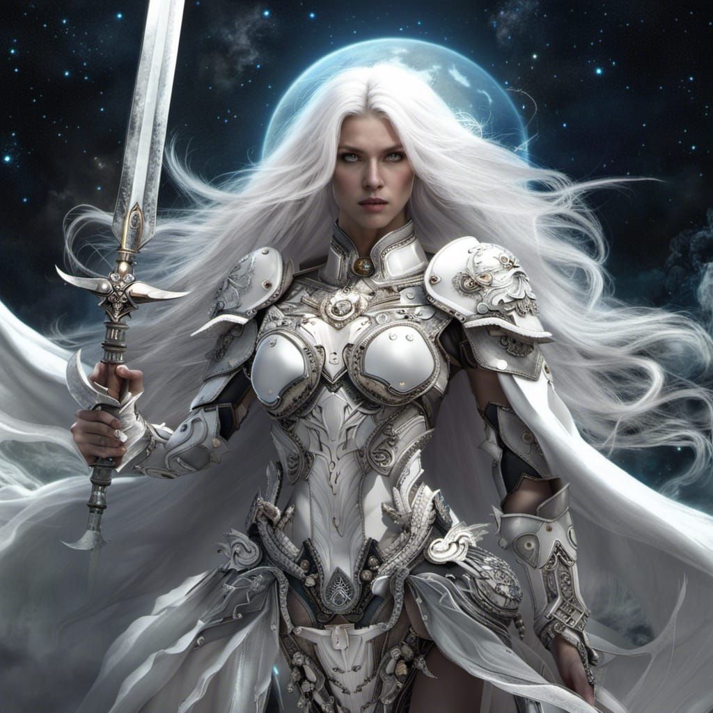 Epic Moon Goddess in Battle Armor