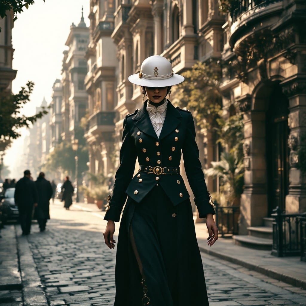 Steampunk Victorian Lady in Exotic Indian City