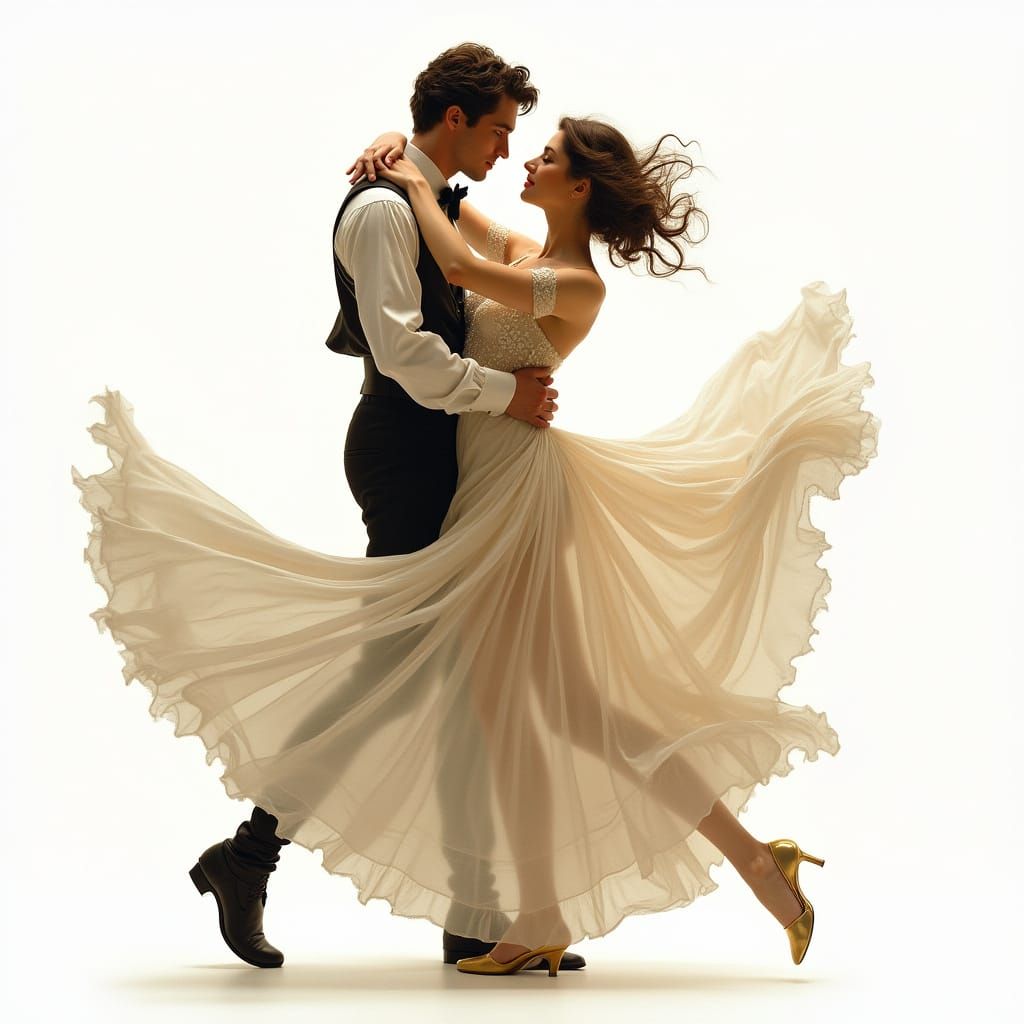 Elegant Dance in Art Nouveau Style