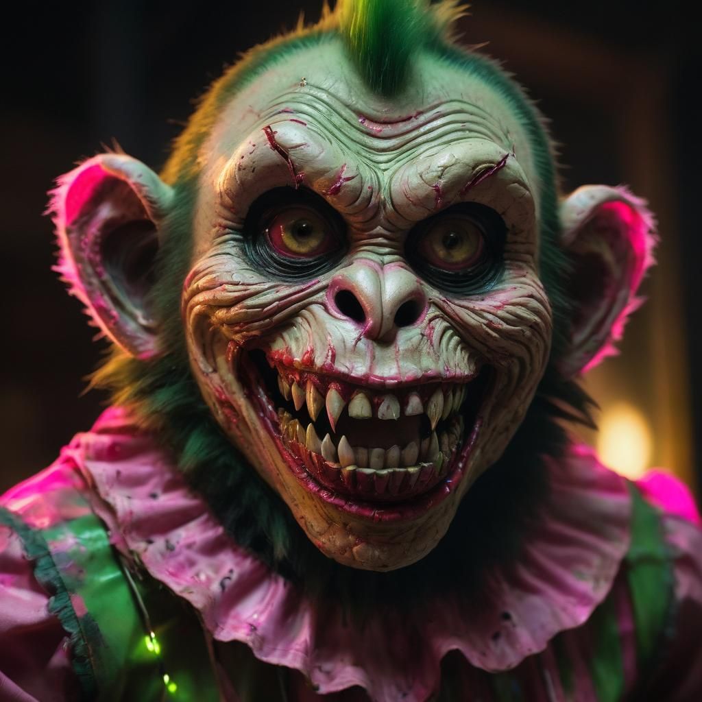 Zombie Monkey Clown: Horror Concept Art