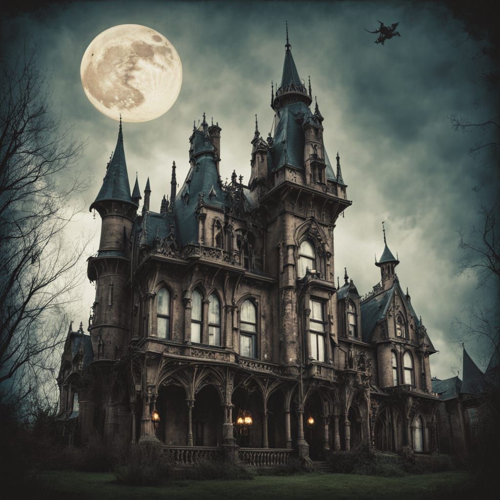 Gothic Hotel in Darkness: A Tim Burton-Inspired Film Still